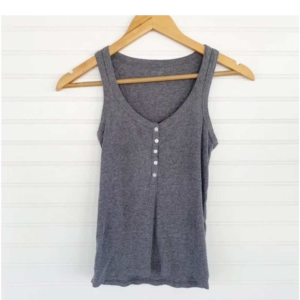 SO Gray Buttoned Fitted Tank Top